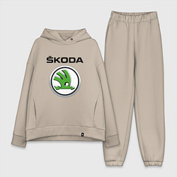 Женский костюм оверсайз SKODA, цвет: миндальный
