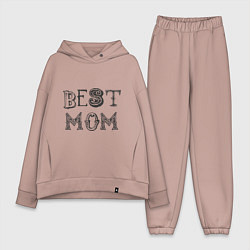 Женский костюм оверсайз Лучшая мама - best mom, цвет: пыльно-розовый