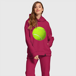 Женский костюм оверсайз Теннис, цвет: маджента — фото 2