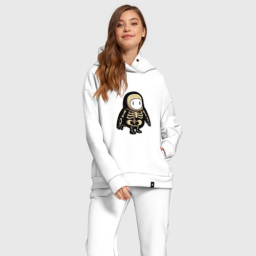 Женский костюм оверсайз Fall guys skeleton / Белый – фото 2