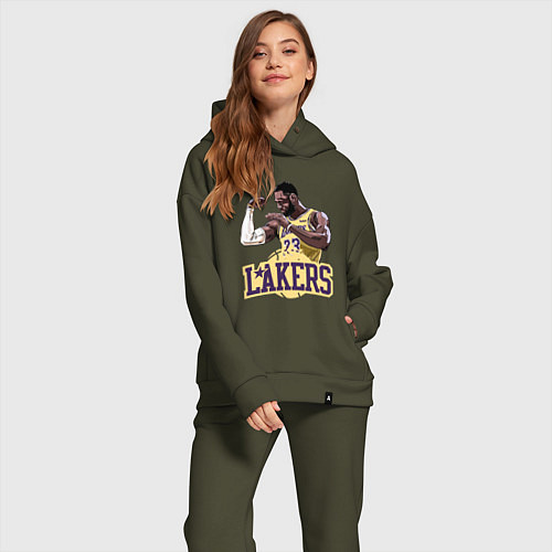 Женский костюм оверсайз LeBron - Lakers / Хаки – фото 2