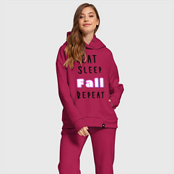 Женский костюм оверсайз Fall Guys, цвет: маджента — фото 2