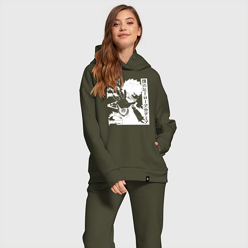 Женский костюм оверсайз Моя геройская академия / Хаки – фото 2