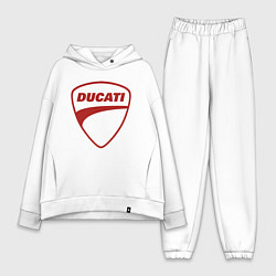 Женский костюм оверсайз Ducati Logo Дукати Лого Z, цвет: белый