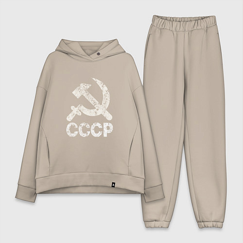 Женский костюм оверсайз СССР / Миндальный – фото 1