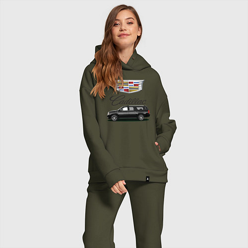 Женский костюм оверсайз Cadillac / Хаки – фото 2