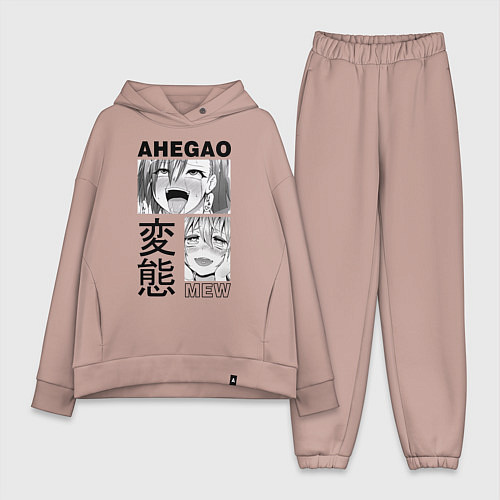 Женский костюм оверсайз Ahegao / Пыльно-розовый – фото 1