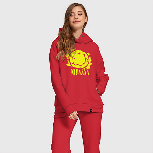 Женский костюм оверсайз Nirvana Smile / Красный – фото 2