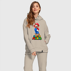 Женский костюм оверсайз Super Mario, цвет: миндальный — фото 2