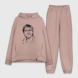 Женский костюм оверсайз Юрий Шевчук ДДТ, цвет: пыльно-розовый