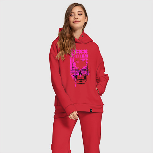 Женский костюм оверсайз Skull Hooligan / Красный – фото 2