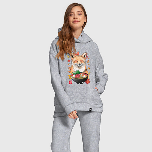 Женский костюм оверсайз Лиса / Меланж – фото 2