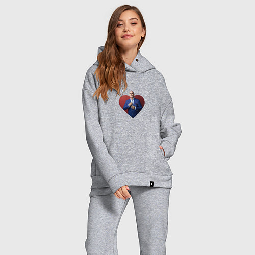 Женский костюм оверсайз Сердце Меладзе / Меланж – фото 2