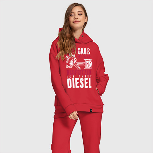 Женский костюм оверсайз Дизель / Красный – фото 2