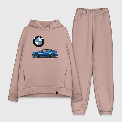 Женский костюм оверсайз BMW X6 / Пыльно-розовый – фото 1