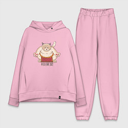 Женский костюм оверсайз Толстый Кот Сумо, цвет: светло-розовый