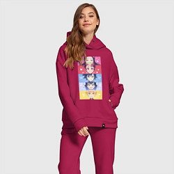 Женский костюм оверсайз Клинок, рассекающий демонов ГЕРОИ, цвет: маджента — фото 2