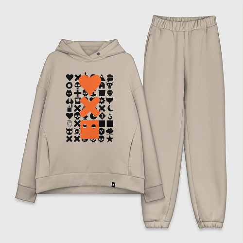 Женский костюм оверсайз Love Death & Robots / Миндальный – фото 1