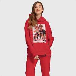 Женский костюм оверсайз BTS Vogue, цвет: красный — фото 2