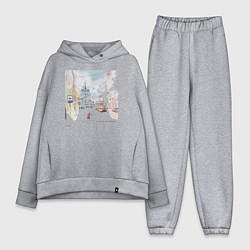 Женский костюм оверсайз Нижегородский трамвай, цвет: меланж