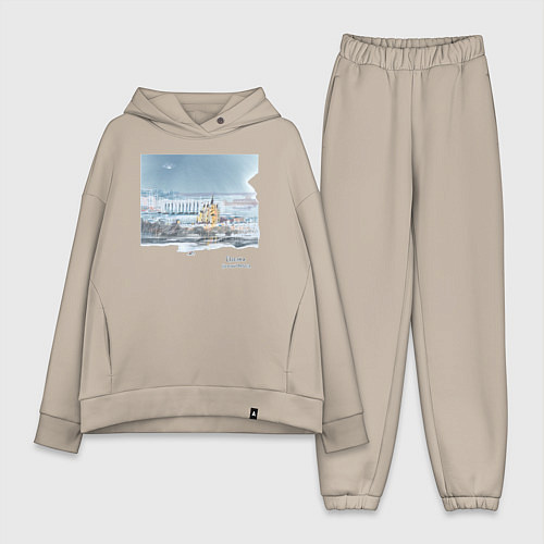 Женский костюм оверсайз Стрелка, Нижний Новгород / Миндальный – фото 1