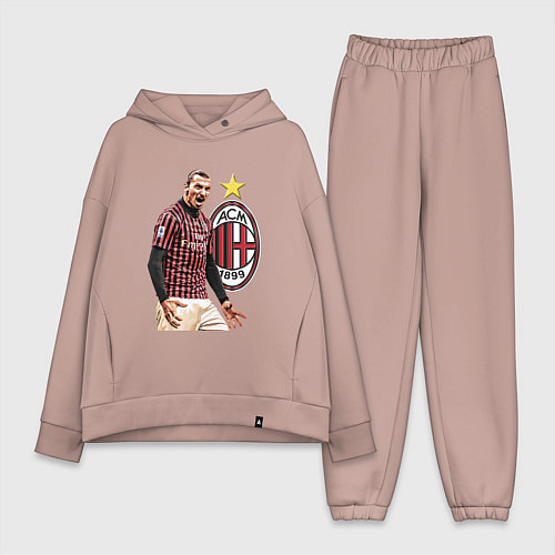 Женский костюм оверсайз Zlatan Ibrahimovic Milan Italy / Пыльно-розовый – фото 1