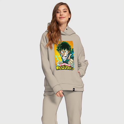 Женский костюм оверсайз MY HERO ACADEMIA MIDORIYA IZUKU Z / Миндальный – фото 2