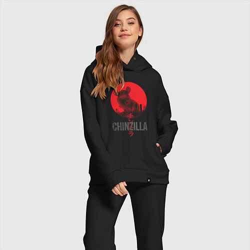 Женский костюм оверсайз Chinzilla black / Черный – фото 2