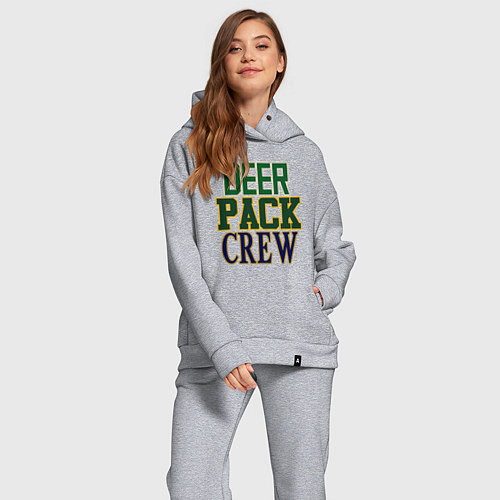 Женский костюм оверсайз Deer Pack Crew / Меланж – фото 2