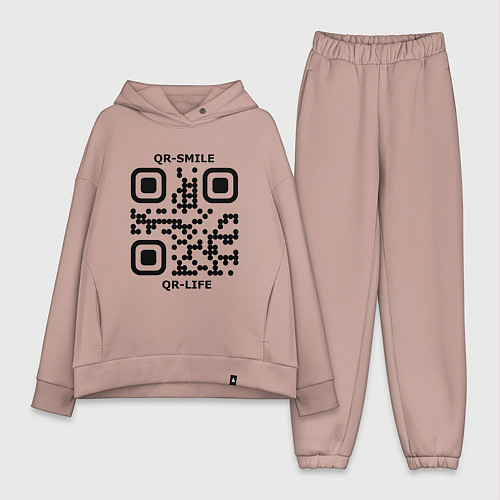 Женский костюм оверсайз QR-SMILE / Пыльно-розовый – фото 1