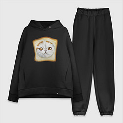 Женский костюм оверсайз Bread Cat, цвет: черный