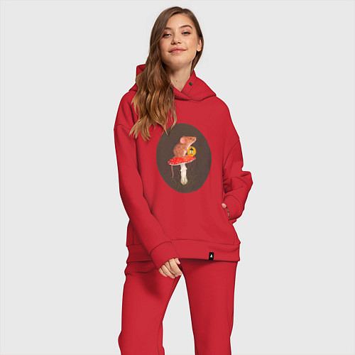 Женский костюм оверсайз Ночное путешествие / Красный – фото 2