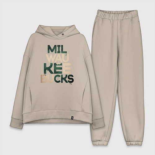 Женский костюм оверсайз Milwaukee Bucks / Миндальный – фото 1