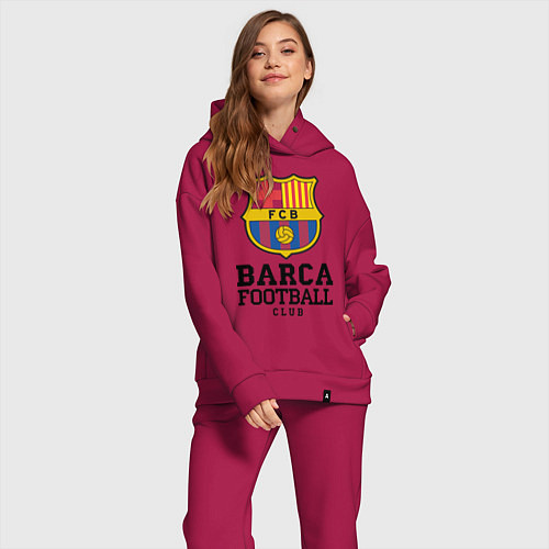 Женский костюм оверсайз Barcelona Football Club / Маджента – фото 2