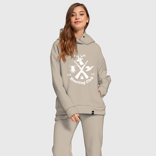 Женский костюм оверсайз Hunting club / Миндальный – фото 2