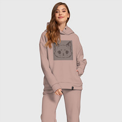 Женский костюм оверсайз Small panda illusion, цвет: пыльно-розовый — фото 2