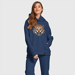 Женский костюм оверсайз Грозный тигр, цвет: тёмно-синий — фото 2