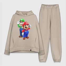 Женский костюм оверсайз Mario Bros, цвет: миндальный
