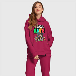 Женский костюм оверсайз Toca Life, цвет: маджента — фото 2