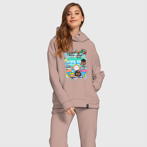 Женский костюм оверсайз Toca Life / Пыльно-розовый – фото 2