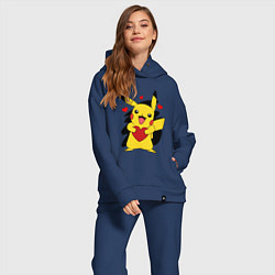 Женский костюм оверсайз ПИКАЧУ И СЕРДЕЧКО POKENON PIKACHU LOVE, цвет: тёмно-синий — фото 2