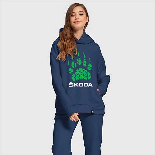 Женский костюм оверсайз SKODA ШКОДА ХИЩНИК / Тёмно-синий – фото 2
