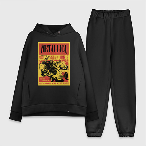 Женский костюм оверсайз Metallica - Iowa speedway playbill / Черный – фото 1