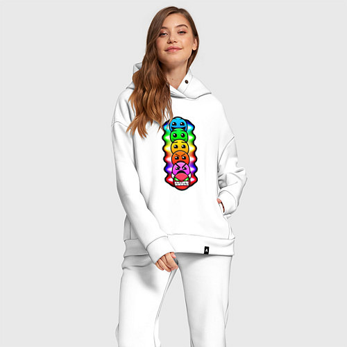 Женский костюм оверсайз Geometry Dash: Smiles / Белый – фото 2