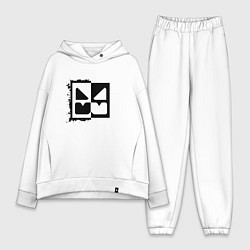 Женский костюм оверсайз GEOMETRY DASH BLACK WHITE, цвет: белый