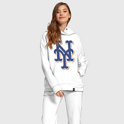 Женский костюм оверсайз New York Mets - baseball team, цвет: белый — фото 2