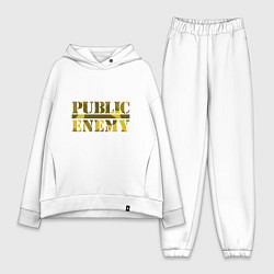Женский костюм оверсайз Public Enemy Rap, цвет: белый