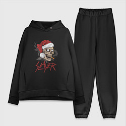 Женский костюм оверсайз SLAYER SKULL SANTA NEW YEAR, цвет: черный