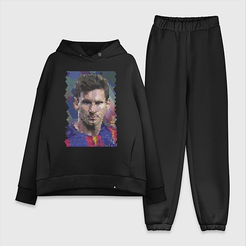 Женский костюм оверсайз Lionel Messi - striker, Barcelona / Черный – фото 1