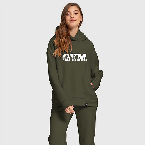 Женский костюм оверсайз GYM- образ жизни / Хаки – фото 2